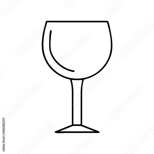 Vector art of elegant wine glass, a classic design for wine enthusiasts and sophisticated table settings, minimalist and clean