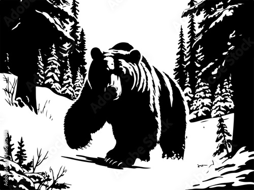 Wild Grizzly Bear Silhouette Bundle