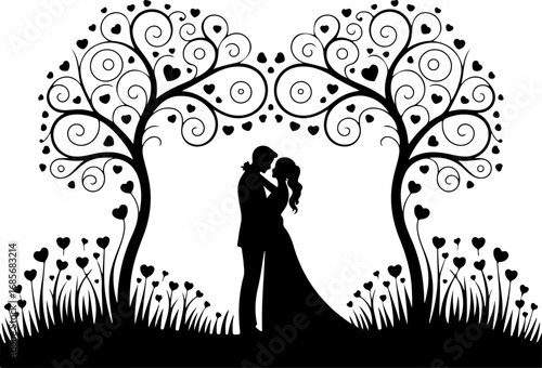 "Eternal Embrace: Love Grows Here" Vector graphics