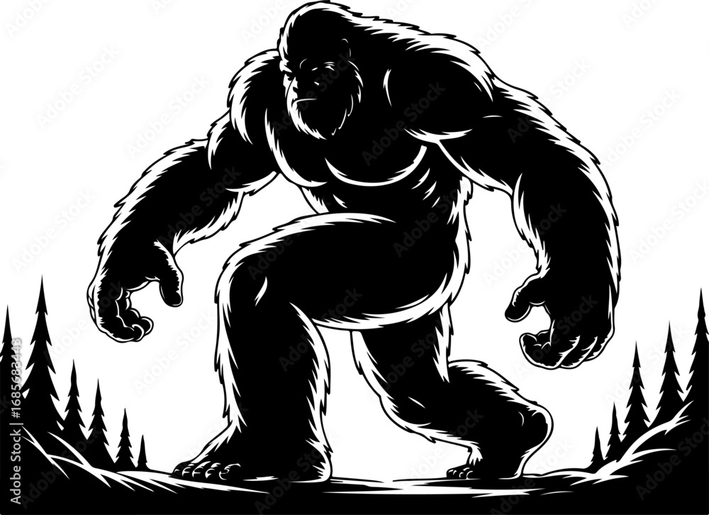 Fototapeta premium Primal Power: Gorilla Pose Collection