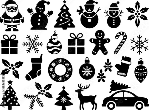 Merry Icons: A Classic Christmas Collection" Vector Element Bundle