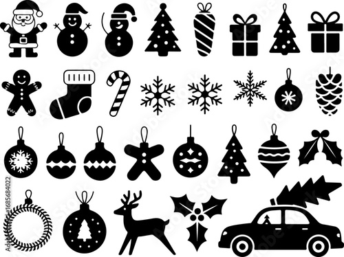 Merry Icons: A Classic Christmas Collection" Vector Element Bundle
