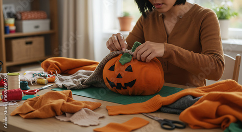 Crafting a Cozy Halloween Pumpkin DIY Felt Decoration