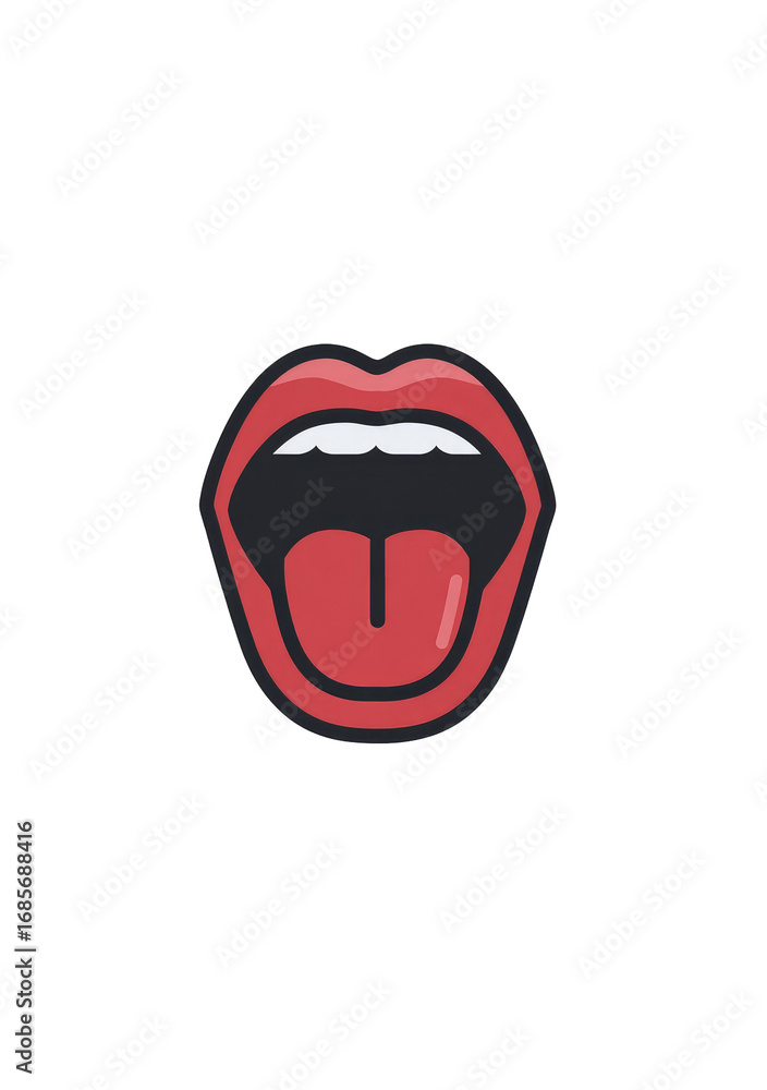 Obraz premium Stylized open mouth with tongue