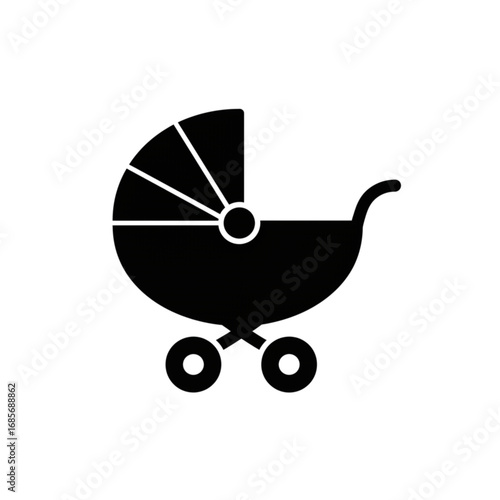 Baby Stroller Icon Simple Vector Illustration
