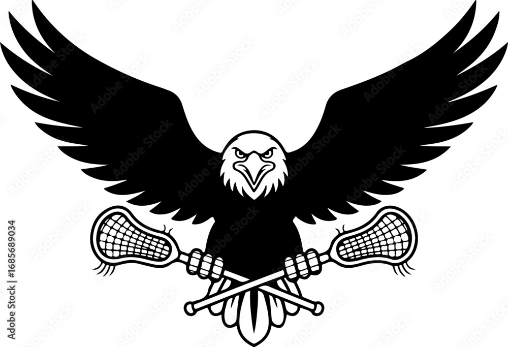 Fototapeta premium American Pride Lacrosse: Eagle Spirit of the Game
