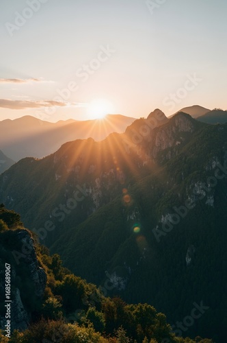 Wallpaper Mural sunrise over the mountains Torontodigital.ca