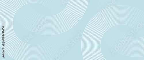 Modern abstract background. Glossy white gradient circle lines. Minimal geometric pattern. Simple graphic elements. Futuristic concept. Suitable for cover, poster, banner, brochure,
