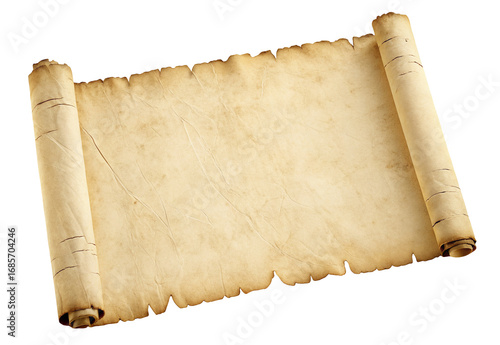 Ancient parchment rolled scroll texture background for crafting, writing or decoration purposes