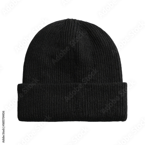 Dark gray ribbed knit beanie