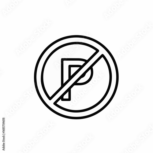 Clear prohibition symbol indicating no parking zones, essential for traffic and safety signage, universal symbol