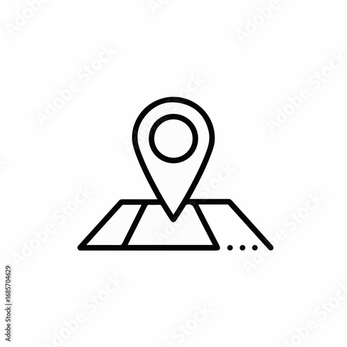 Dynamic map marker icon pin on simplified map interface showing navigation and location services for modern apps
