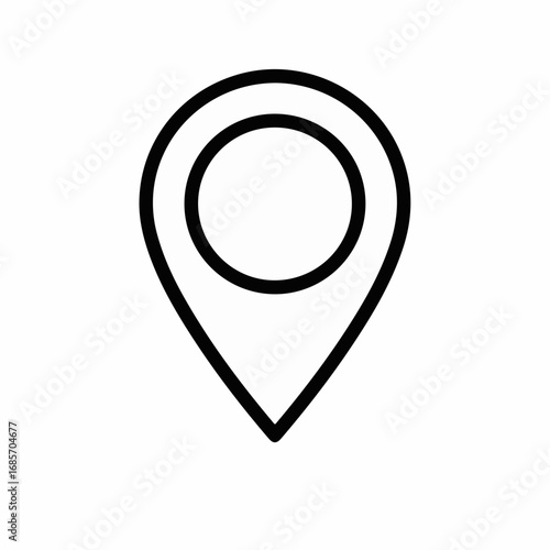 Elegant modern map pin icon symbolizing navigation, location, and travel adventures, perfect for digital interfaces and design projects.