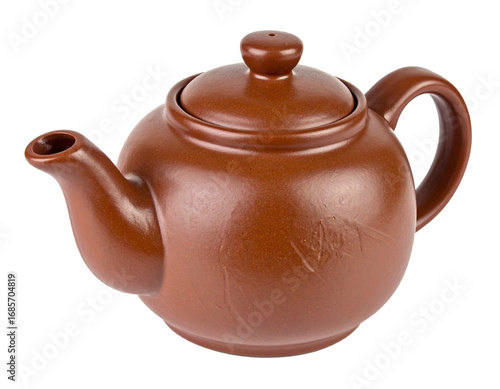 Wallpaper Mural A beautiful, handcrafted clay teapot with a lid and a gracefully curved handle, ideal for serving hot tea. Torontodigital.ca