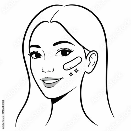 Beautiful woman confidently applying under-eye patches for radiant, refreshed skin, embracing a modern skincare routine for ultimate glow.