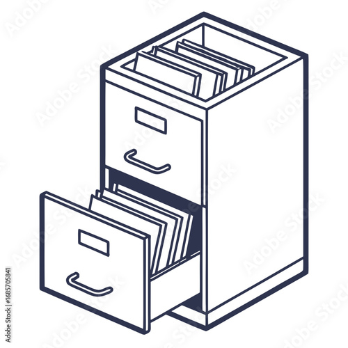 Organized filing cabinet for efficient office management in modern minimalist design