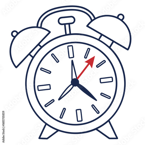 Alarm clock icon graphic, a reminder for deadlines, project management, and time-sensitive tasks