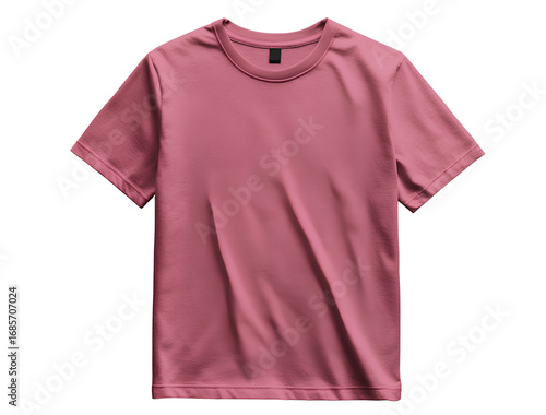 a pink t-shirt, front view, flat, no wrinkles, transparent background.
