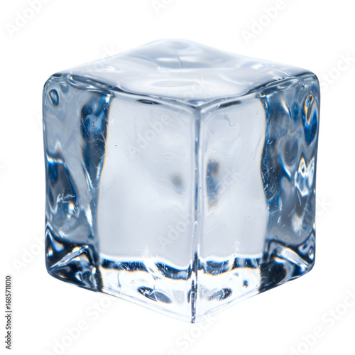 Crystal Clear Ice Cube on Black Background
