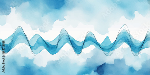 Abstract sky and clouds vector illustration of a tranquil winter landscape