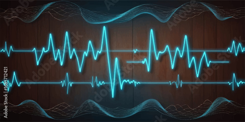 An ECG trace shows the rhythm of a healthy heart's electrical pulse on a medical monitor