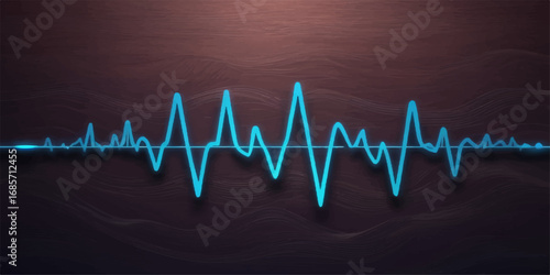 Green EKG cardiogram pulse on a healthcare monitor screen shows a healthy heart beat wave