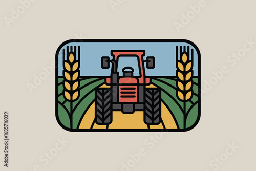 Tractor farm agriculture farming field harvest rural countryside machinery vehicle