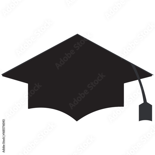 Black graduation cap with a golden tassel and a rolled diploma, symbolizing academic success and achievement