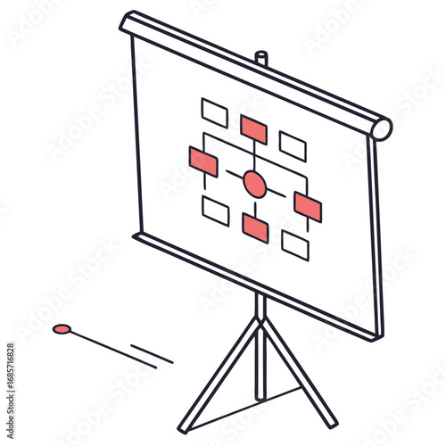 Dynamic flowchart presentation for business strategy and team growth, modern planning session graphic