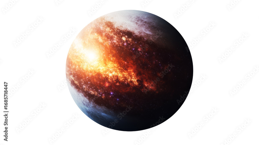 Fototapeta premium Fiery Nebula Planet Digital Art Composition, Isolated on Transparent Background, Space, Cosmic, Astronomy, Planet, Nebula, Space art