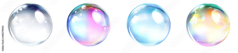 Obraz premium Four Iridescent Oval Gems, Isolated on Transparent Background, Digital Art, Fantasy, Gems, Iridescent, Ovals, Clipart