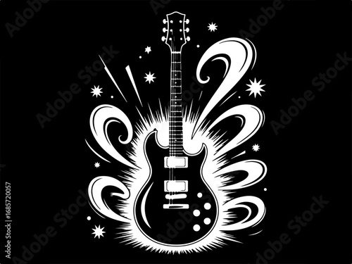 "Rock Explosion – Electric Guitar Art"