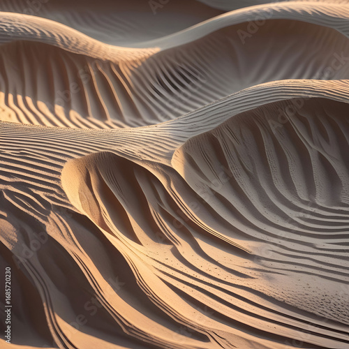 Stunning Sand Dune Textures: A Desert Landscape in Warm Light