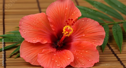 red hibiscus flower