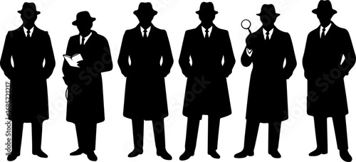 Detective Silhouette Vector Illustration 
