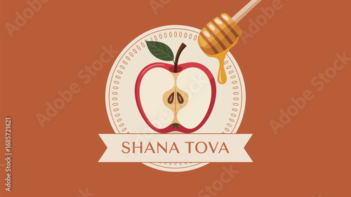Shana tova apple honey jewish new year rosh hashanah holiday celebration sweet food