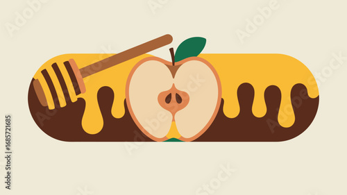 Apple honey rosh hashanah jewish new year holiday celebration sweet tradition food