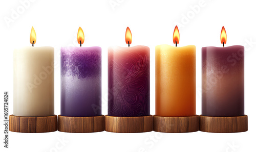 candles isolated on a transparent background.