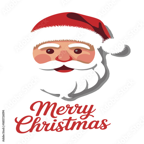 vector of merry christmas card with santa claus