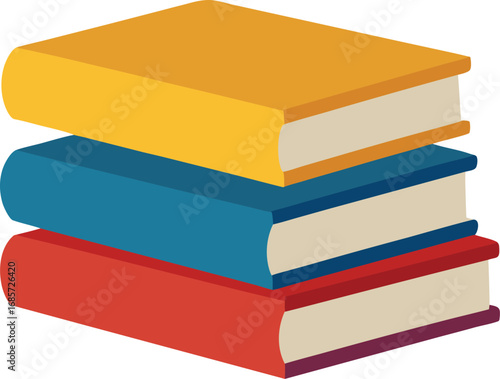 Isometric illustration of a stack of three books