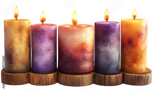 candles isolated on a transparent background.