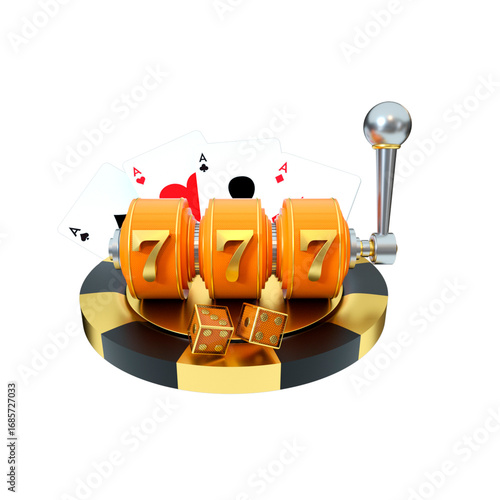 Wallpaper Mural 3D slot machine casino without background isolated Torontodigital.ca