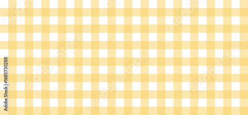 Yellow checkered gingham seamless pattern background representing fabric texture, picnic tablecloth, textile design, seamless grid, classic retro style, decorative backdrop, and fashion concept