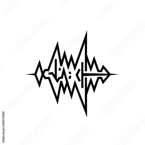 Abstract sound wave graphic design element.