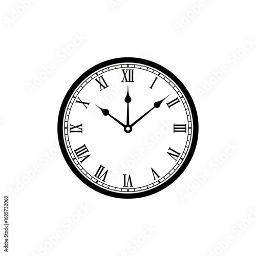 Classic Analog Clock Face with Roman Numerals.