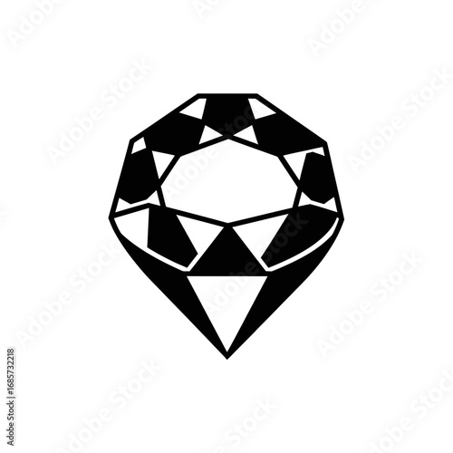 Geometric Facet Gemstone Graphic Illustration.