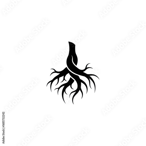 Intertwined Tree Roots and Trunk - Symbol of Growth and Stability.