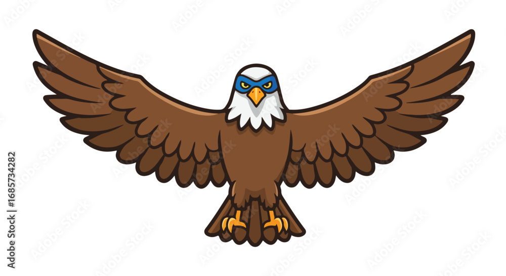 Obraz premium Cartoon eagle flying illustration