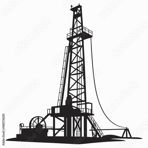 silhouette of oil pump