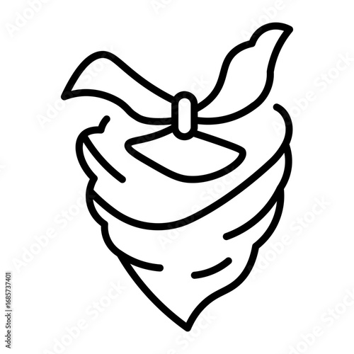 A linear style icon representing bandana